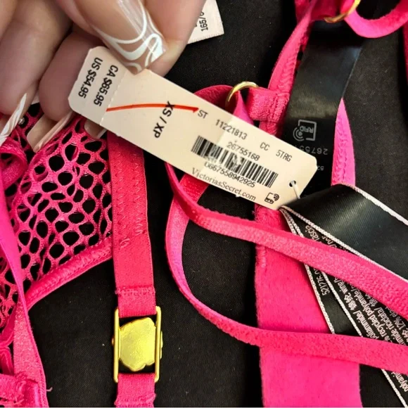 Victoria's Secret Fuchsia Mesh Lingerie - Picture 3 of 3